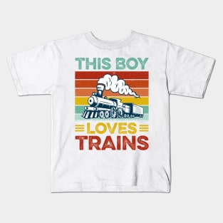 This Boy Loves Trains Gift Train Boys Kids T-Shirt